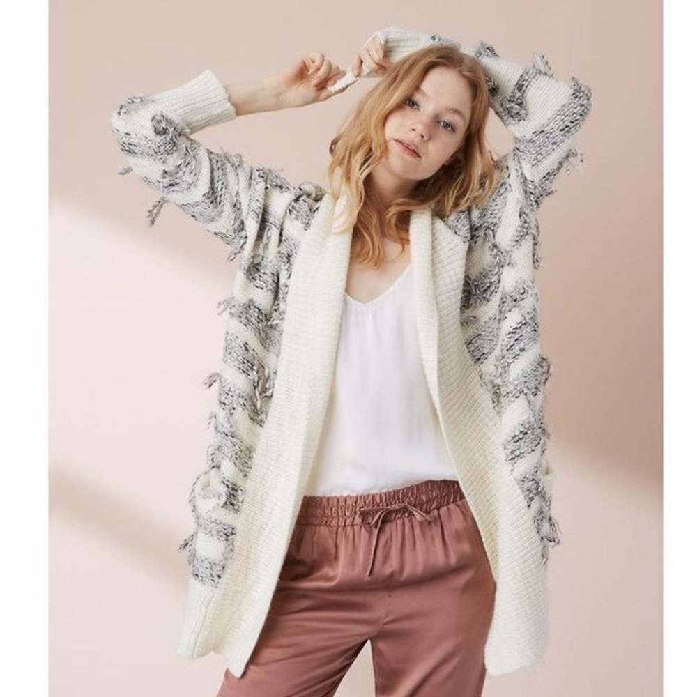 Lou & Grey Fringe Open Sweater